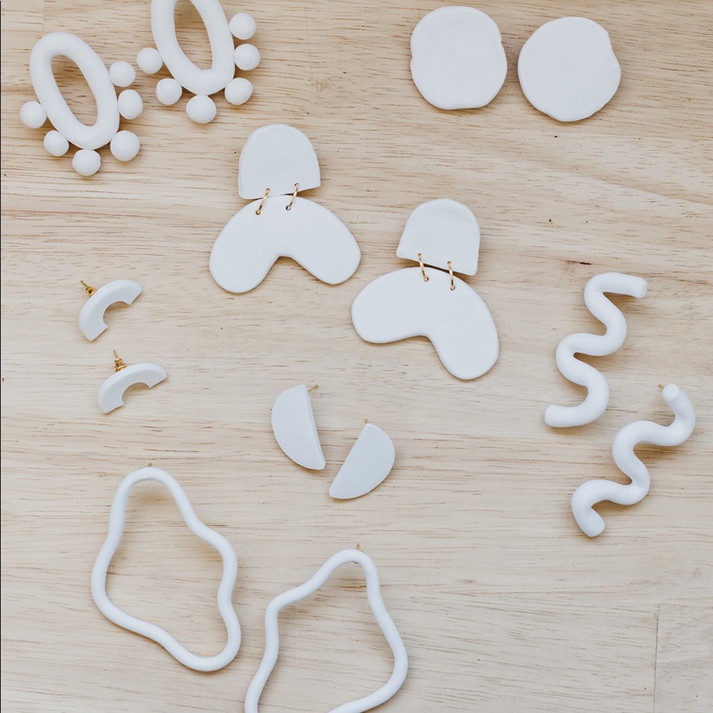 handmade polymer clay statement earrings